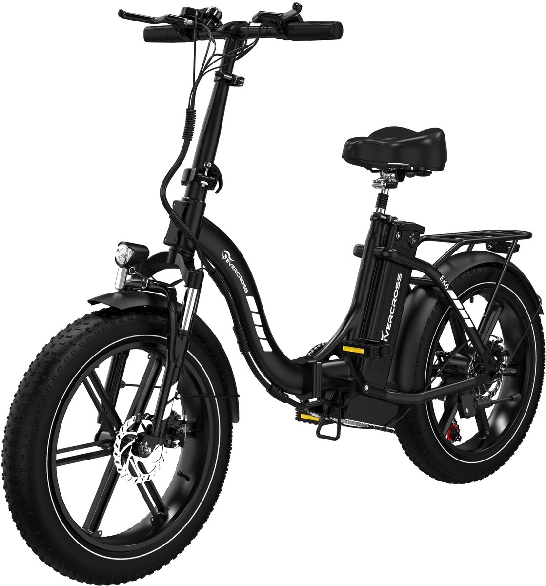 EVERCROSS EK6 Elektrische Fiets | Opvouwbare E-bike | 20 Inch Fatbike | 13AH | 25km/h | 7 Versnellingen | zwart Fiets (elektrisch) kopen online