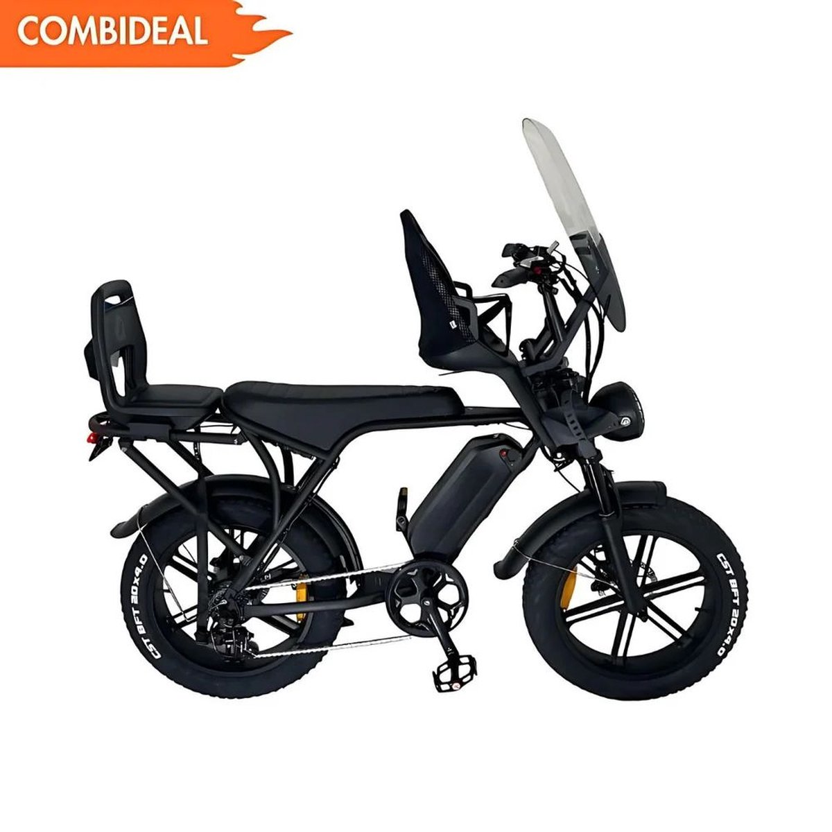 family fatbike chamwheels v8 zwart inclusief alle accessoires