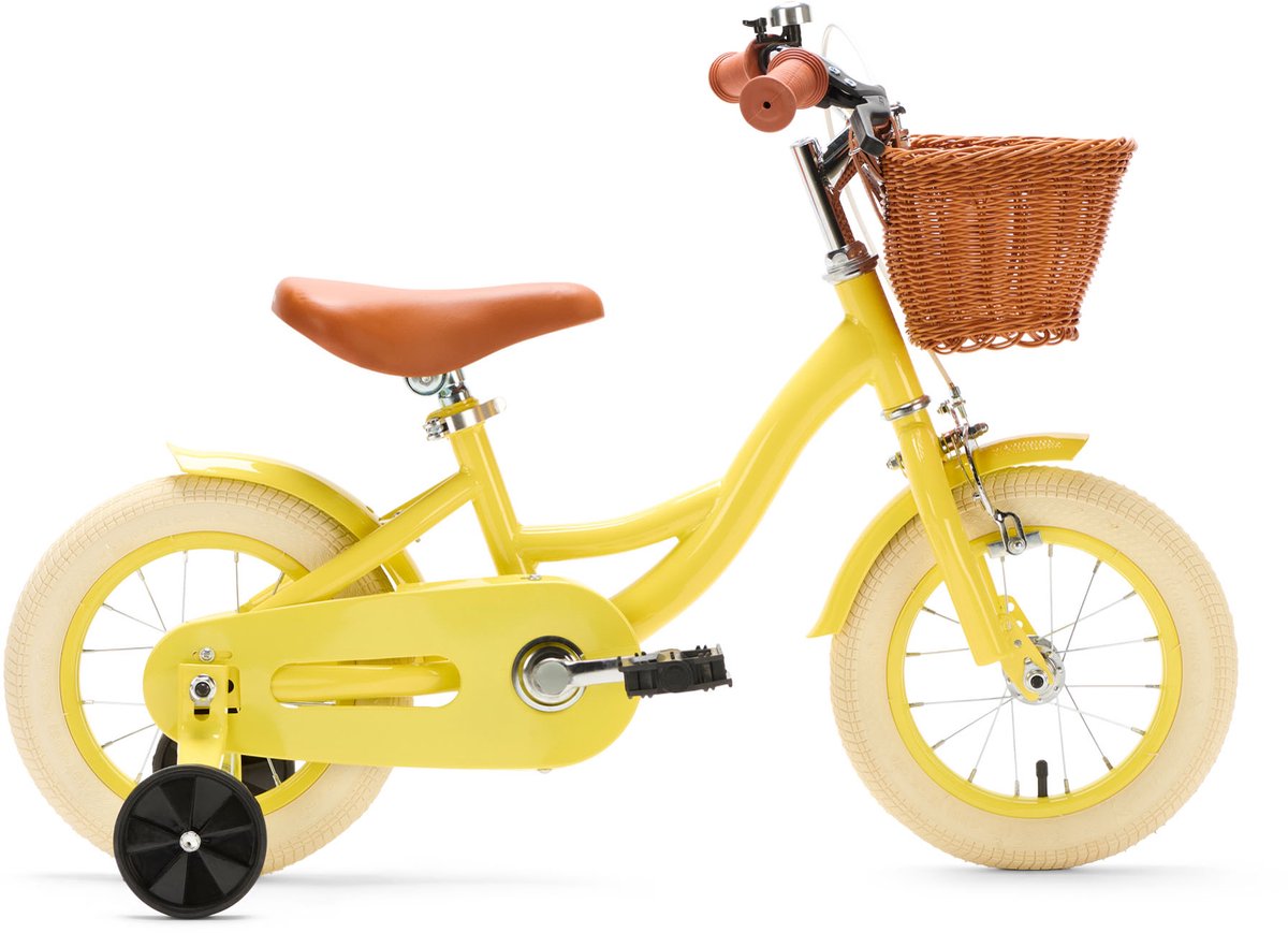 Generation Blanco 12 Inch Geel – Kinderfiets met Mandje - Fiets voor kinderen van 2 tot 4 jaar Kinderfiets kopen online
