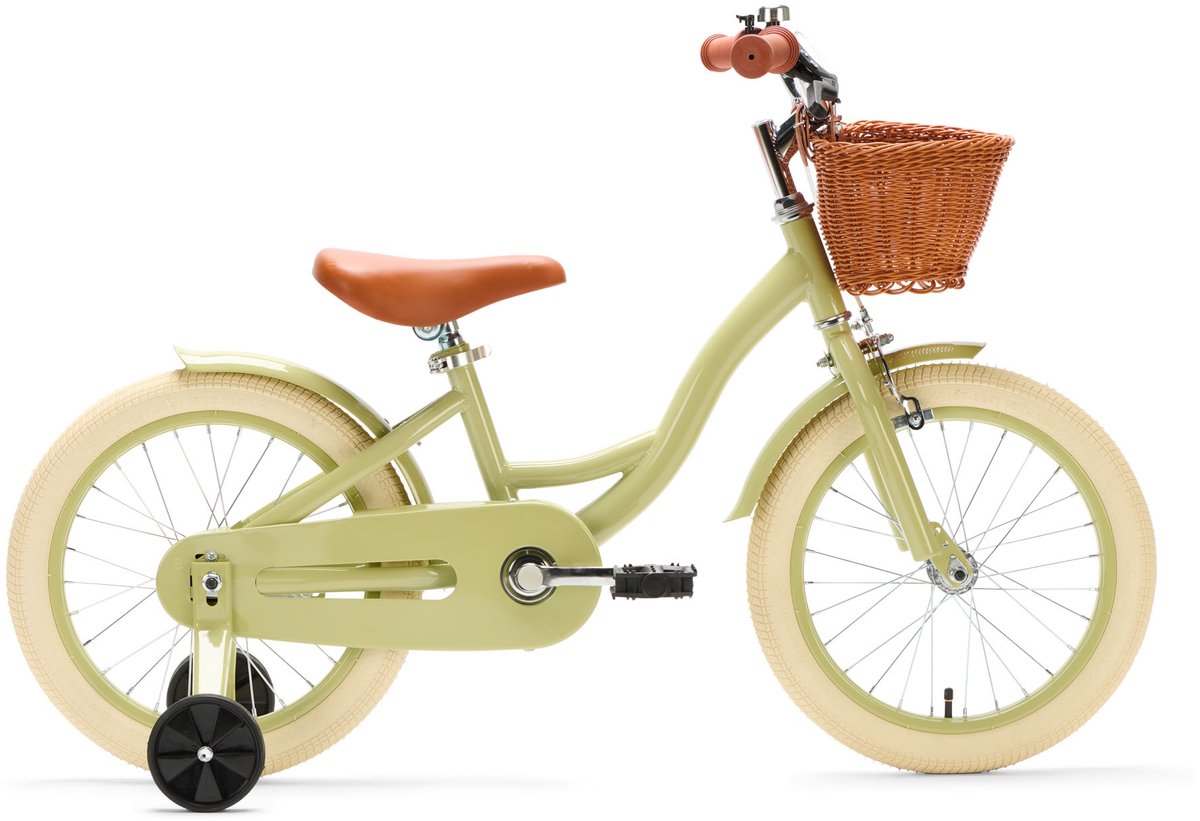 Generation Blanco 16 Inch Olijfgroen – Kinderfiets met mandje - Fiets voor kinderen van 4 tot 6 jaar Kinderfiets kopen online