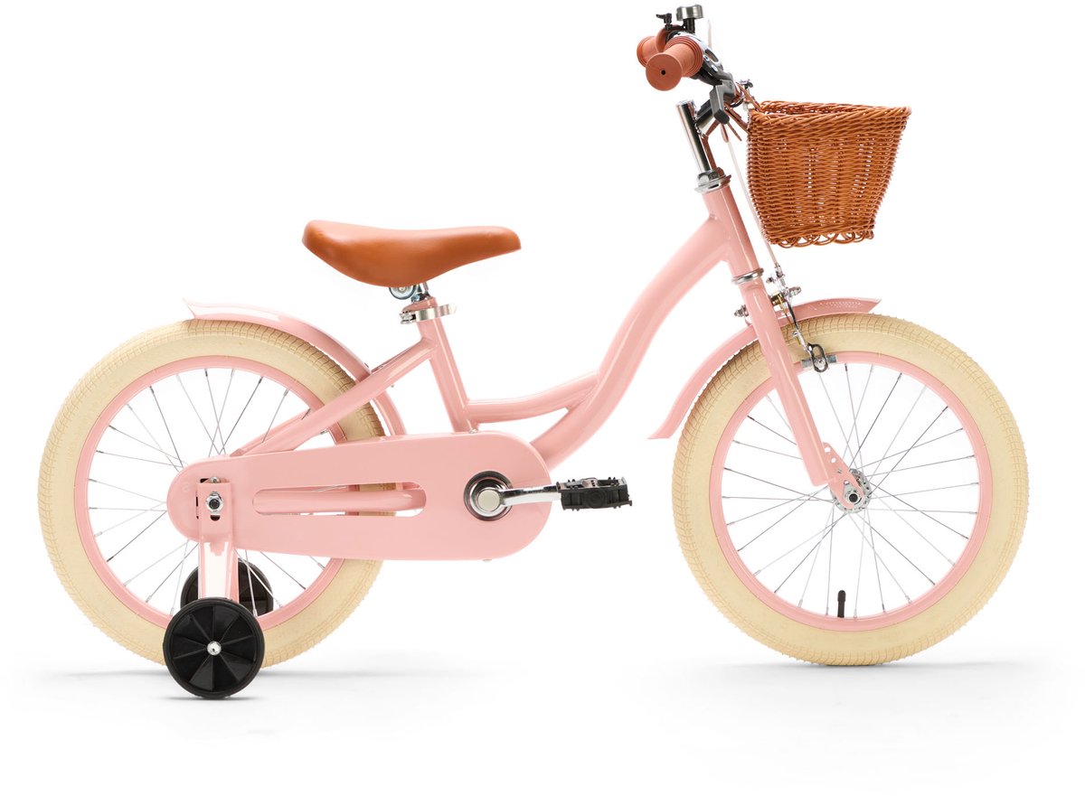 generation blanco 16 inch roze kinderfiets met mandje fiets voor kinderen van 4 tot 6 jaar