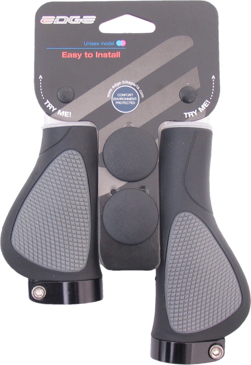 handvatset edge ergocity plus met lockring 136 95mm zwart grijs
