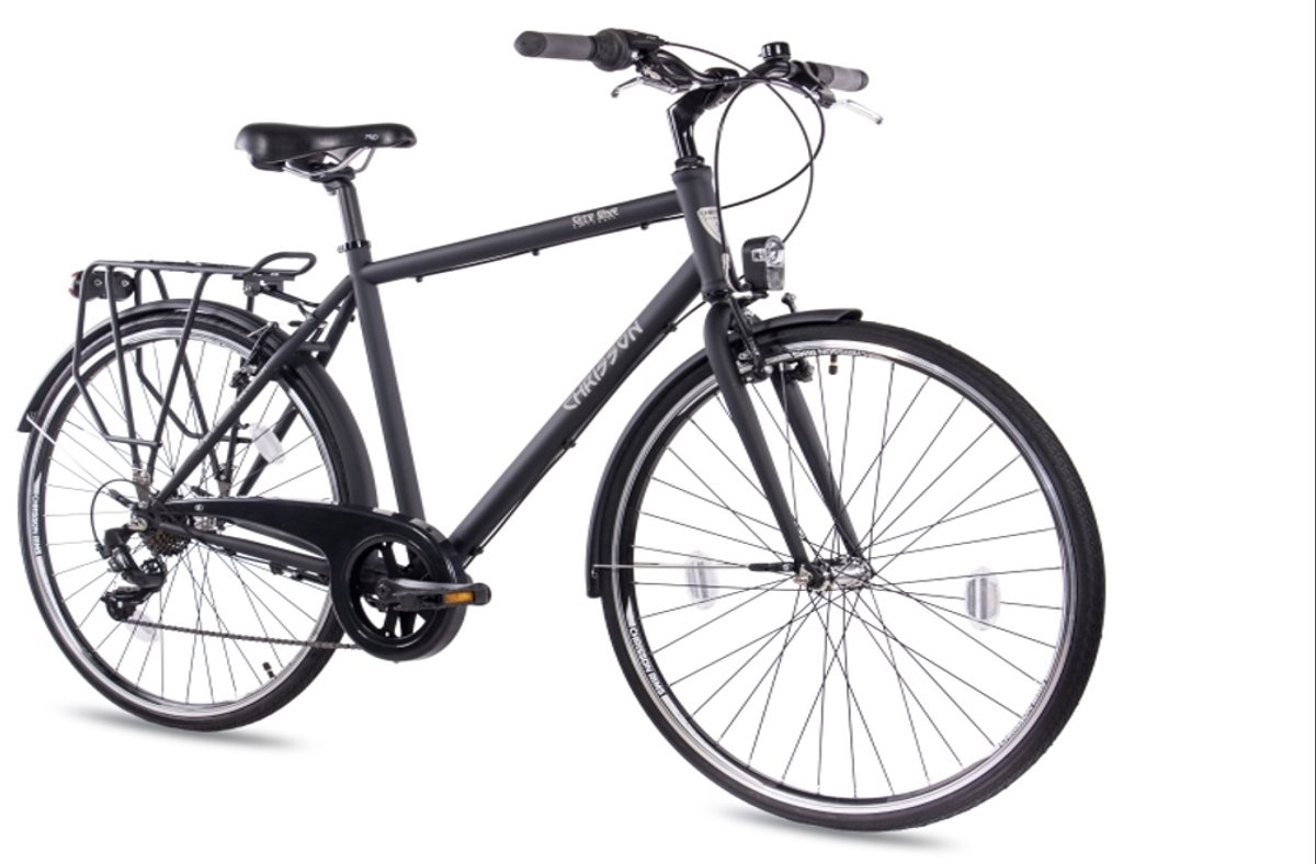 leader city one chrisson trekkingfiets 28 inch herenfiets 7 versnellingen shimano tourfiets framemaat 56 cm zwart