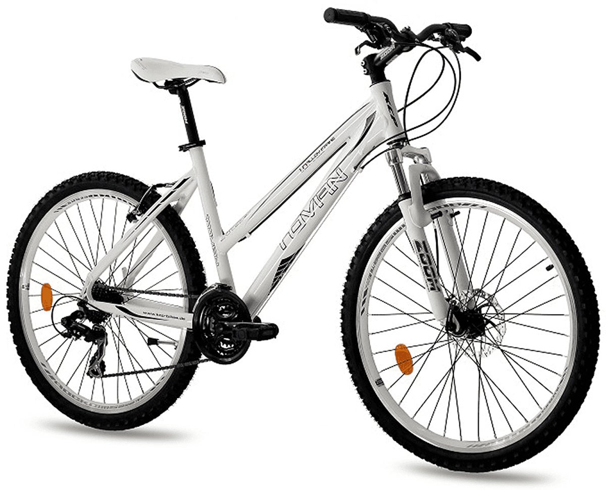 leader tovian mountainbike 26 inch dames 21 versnellingen shimano framemaat 48 cm wit zwart