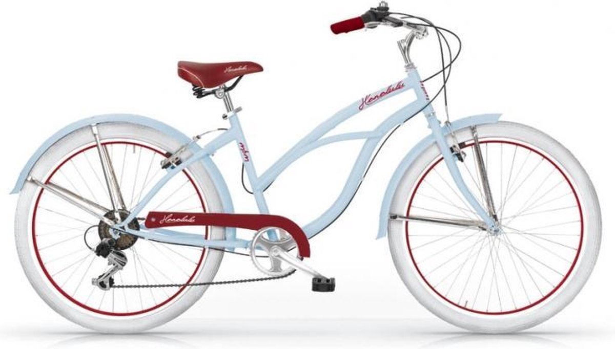 mbm honolulu cruiser fiets 45 cm blauw