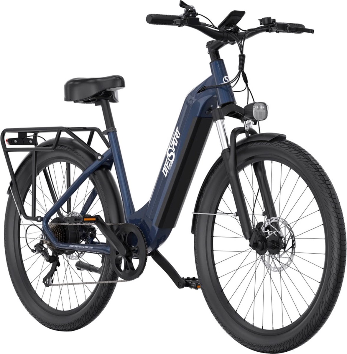 Onesport OT05 Elektrische fiets 27,5” Aluminium frame 36V 18,2Ah Batterij 25km/h ANANDA 250W Motor Koppelsensor Shimano 7 versnellingen 60-120KM Max Bereik Olieschijf 100kg Max Belasting - Blauw Fiets (elektrisch) kopen online
