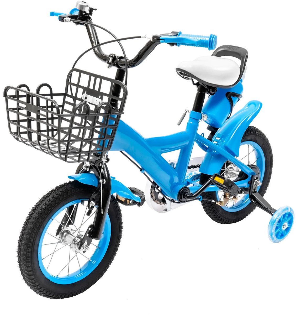Rumi Fiets Kinderen - Beginner Fiets - Outdoor Indoor Fiets - Carbon Staal Kids Fiets = Kinderfiets - 12 Inch - Verwijderbare zijwieltjes voor stabiliteit Kinderfiets kopen online