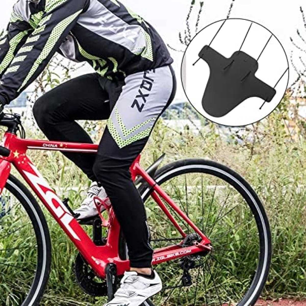 selbro set van 4 spatborden voor mountainbike met kabelbinders