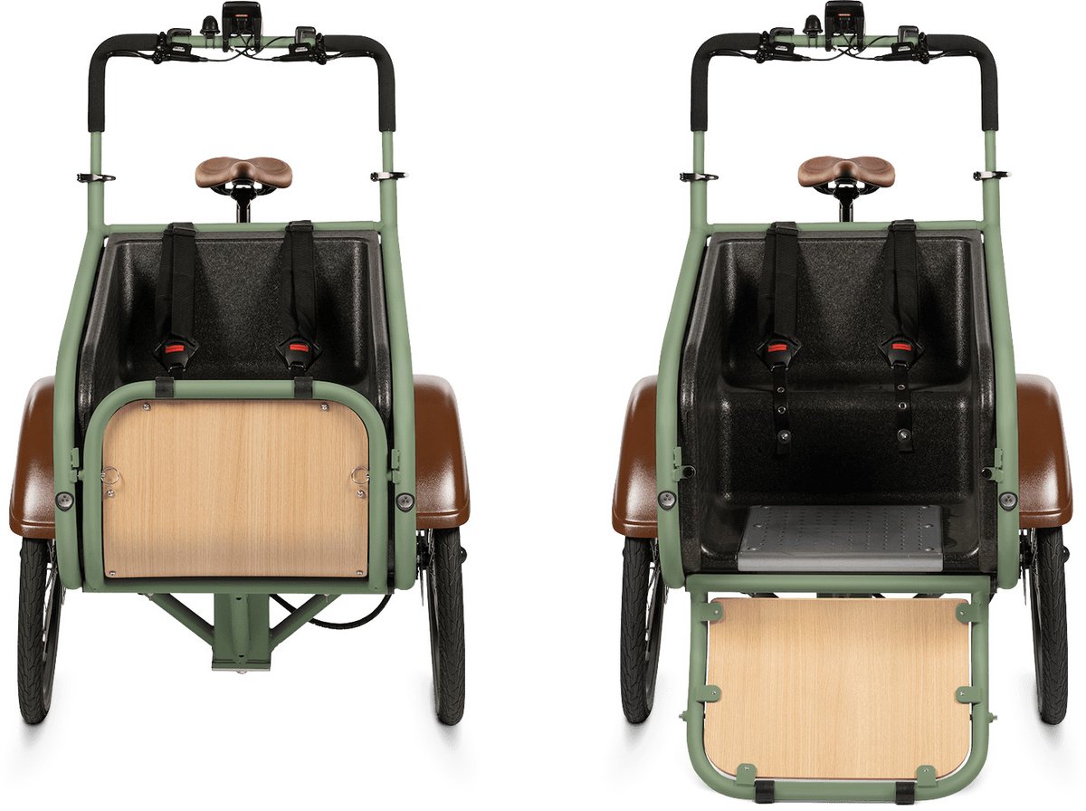 socibike compact elektrische bakfiets midmotor groen