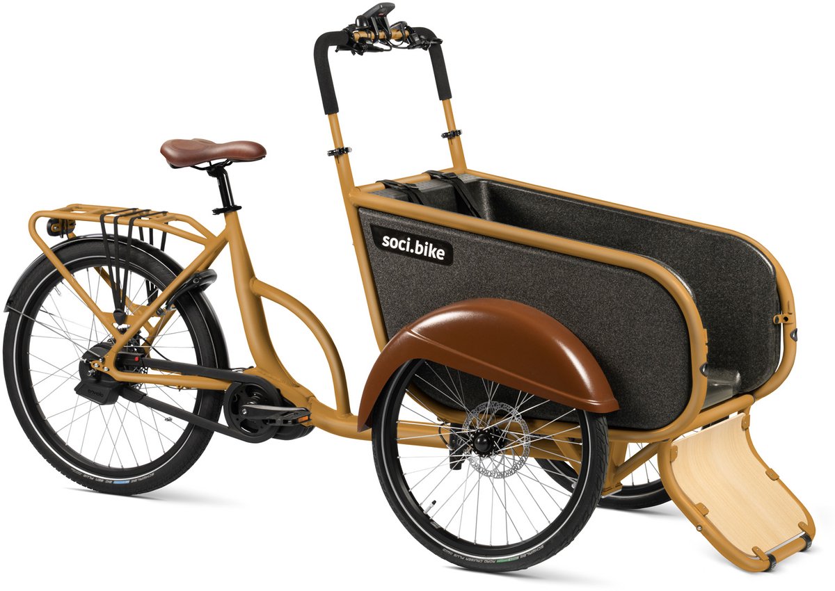 SociBike Compact elektrische bakfiets midmotor oker Fiets (elektrisch) kopen online