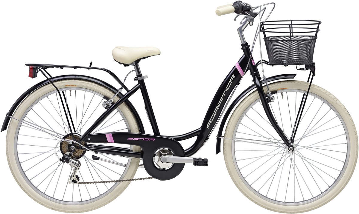 stadsfiets 26 inch panda zwart incl mand