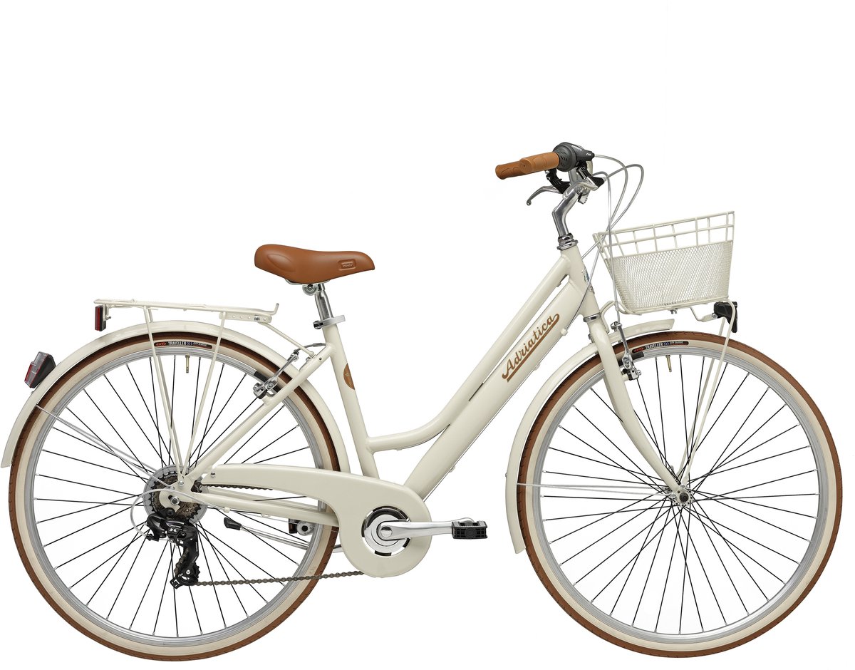 stadsfiets 28 inch retro lady beige incl mand