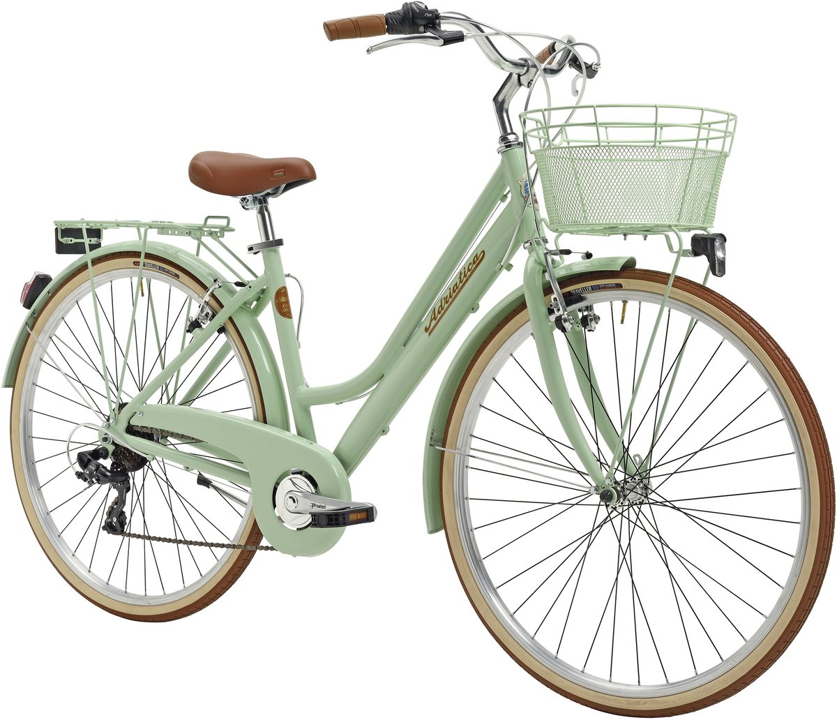 stadsfiets 28 inch retro lady groen incl mand