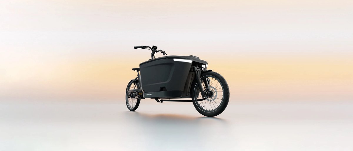tenways cargo one elektrische bakfiets zwart inclusief regenhoes