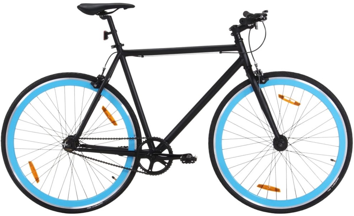 the living store fiets met vaste versnelling 700 c 51 cm zwart en blauw fietsen single speed stadsfiets aluminium frame flip flop naaf