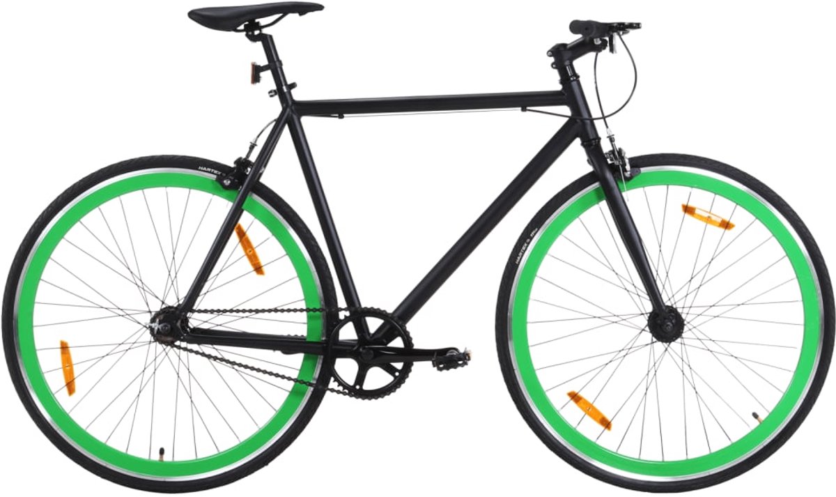 the living store fiets met vaste versnelling 700 c 51 cm zwart en groen fietsen single speed fiets stadsbike fixie fiets aluminium frame