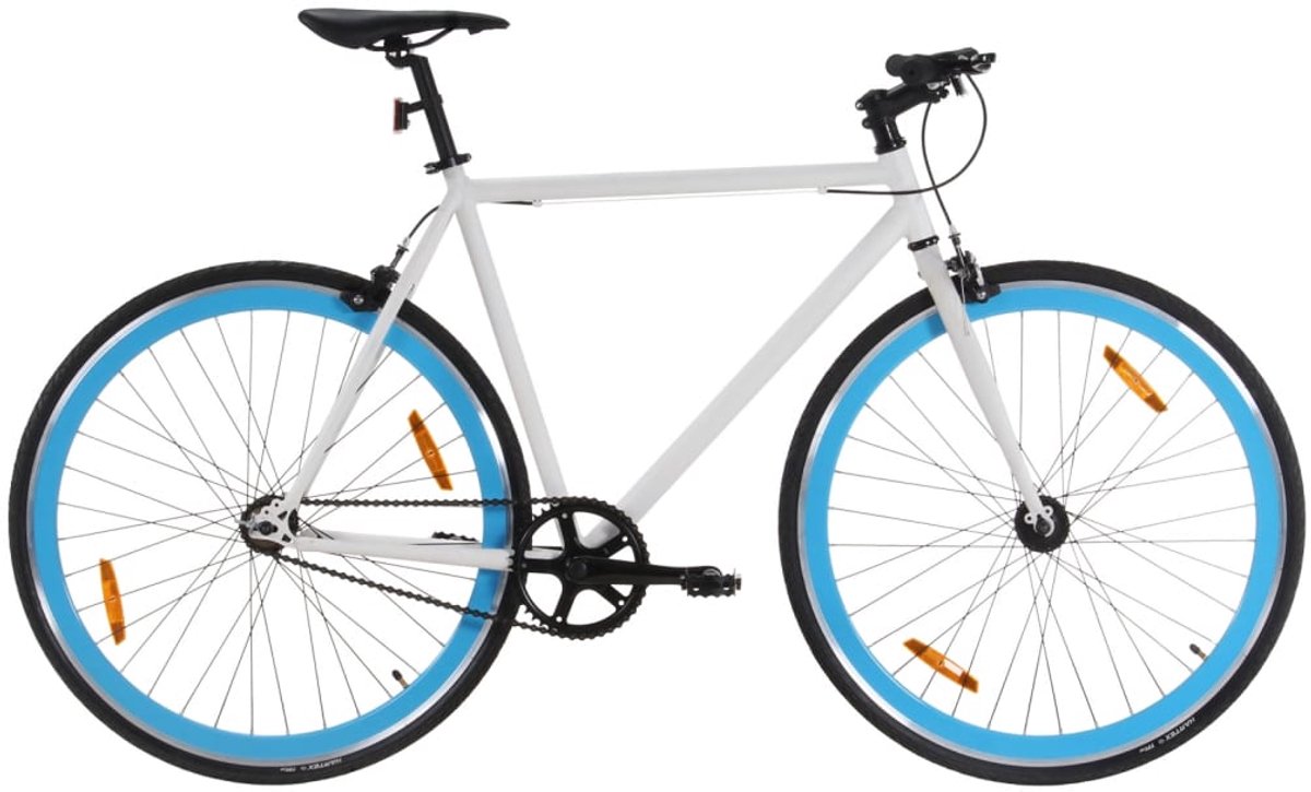 the living store fiets met vaste versnelling 700 c 55 cm wit en blauw fietsen stadsfiets singlespeed elektrische fiets damesfiets