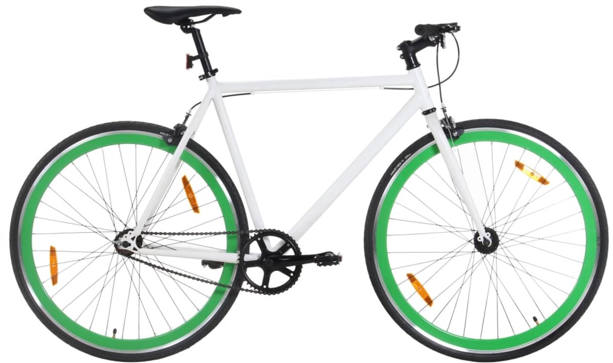 the living store fiets met vaste versnelling 700 c 55 cm wit en groen fietsen stadsfiets singlespeed elektrische fiets damesfiets