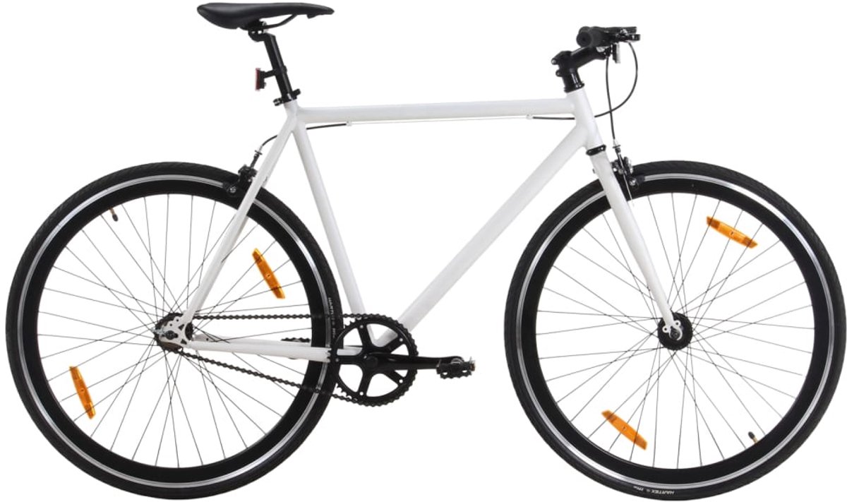 the living store fiets met vaste versnelling 700 c 55 cm wit en zwart fietsen stadsfiets singlespeed elektrische fiets damesfiets