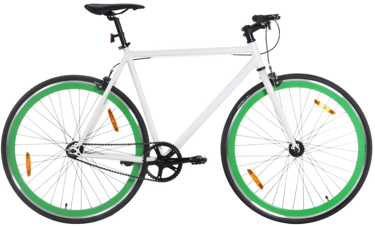 the living store fiets met vaste versnelling 700 c 59 cm wit en groen fietsen single speed fiets stadsfiets damesfiets herenfiets