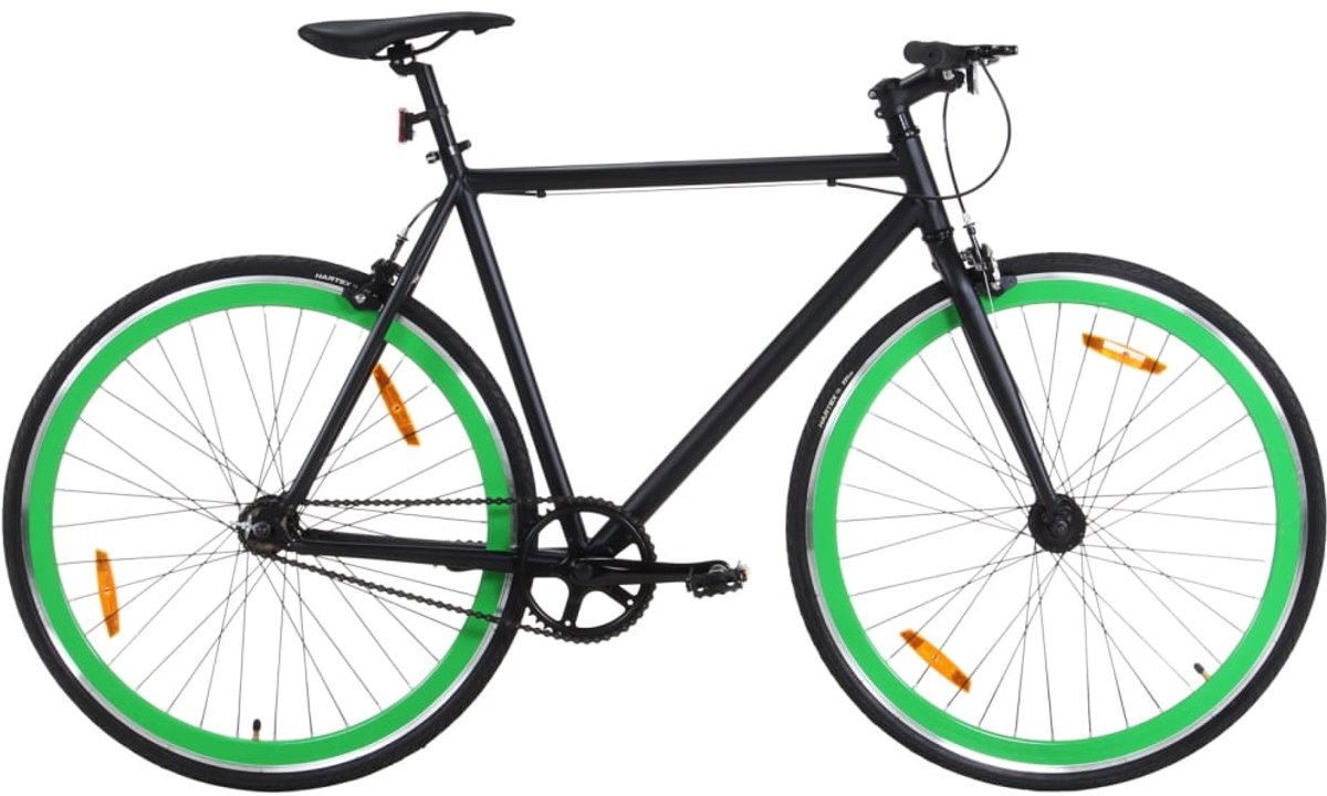 the living store fiets met vaste versnelling 700 c 59 cm zwart en groen fietsen damesfiets herenfiets stadsfiets single speed