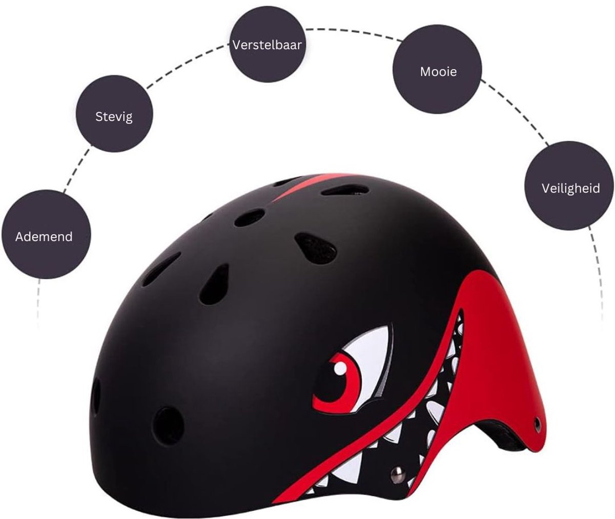 veltro fietshelm baby kinderhelm kind extra stevig zwart met rood