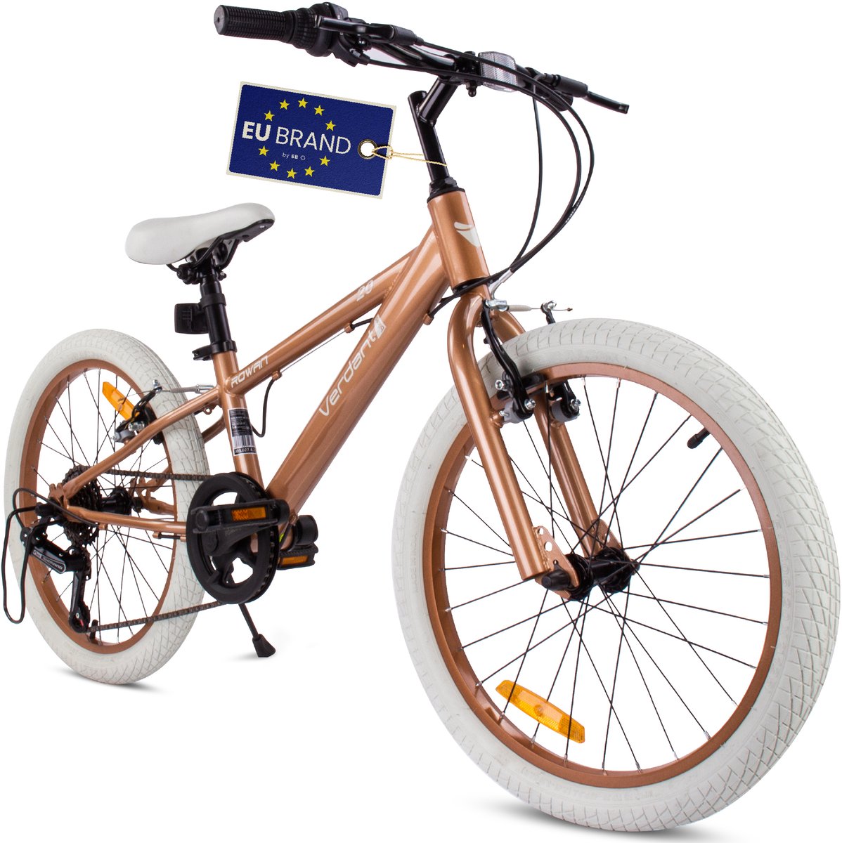 Verdant Bike Kinderfiets voor jongens van 6 tot 10 jaar, 20 inch Cappuccino, wielmaat te kiezen uit 6 versnellingen Shimano, in hoogte verstelbaar Kinderfiets kopen online
