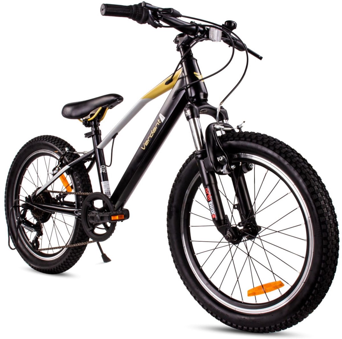 Verdant Kinderfiets voor jongens van 6 tot 10 jaar, 20 inch, 6 versnellingen, Shimano kinderfiets, verstelbare hoogte (Zwart en Goud) Kinderfiets kopen online
