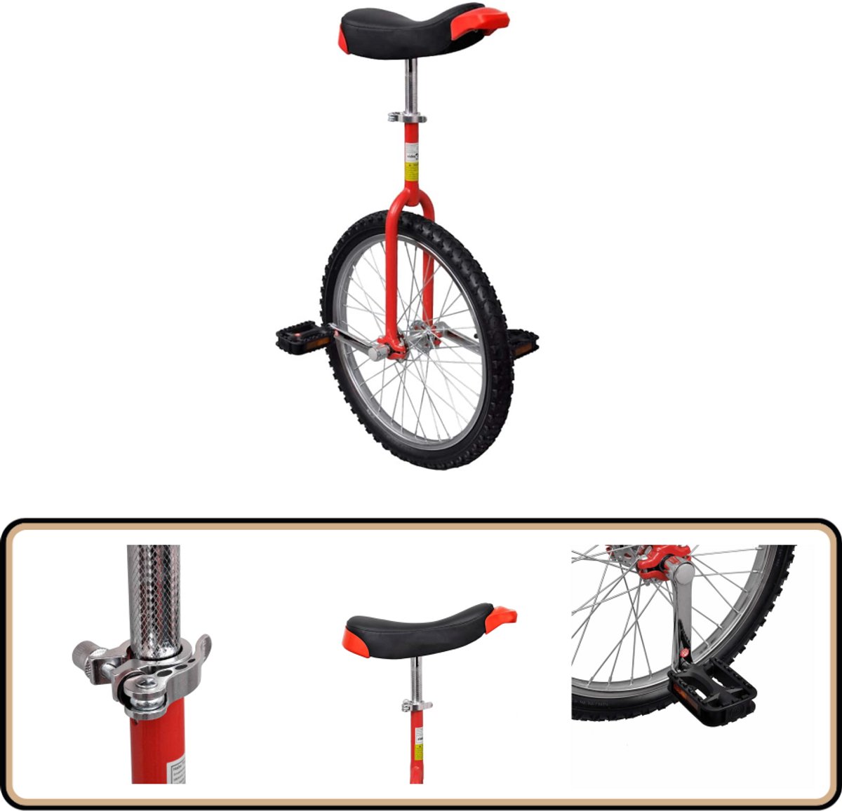 vidaxl eenwieler verstelbaar 20 inch rood eenwieler eenwielers nwieler eenwieler fiets