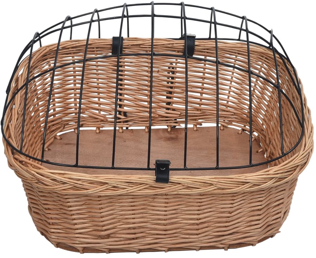 vidaxl fietsstuurmand met deksel 50x45x35 cm natuurlijk wilgen fietsmand voorop fietsmanden voorop voorop fietsmand voorop fietsmanden