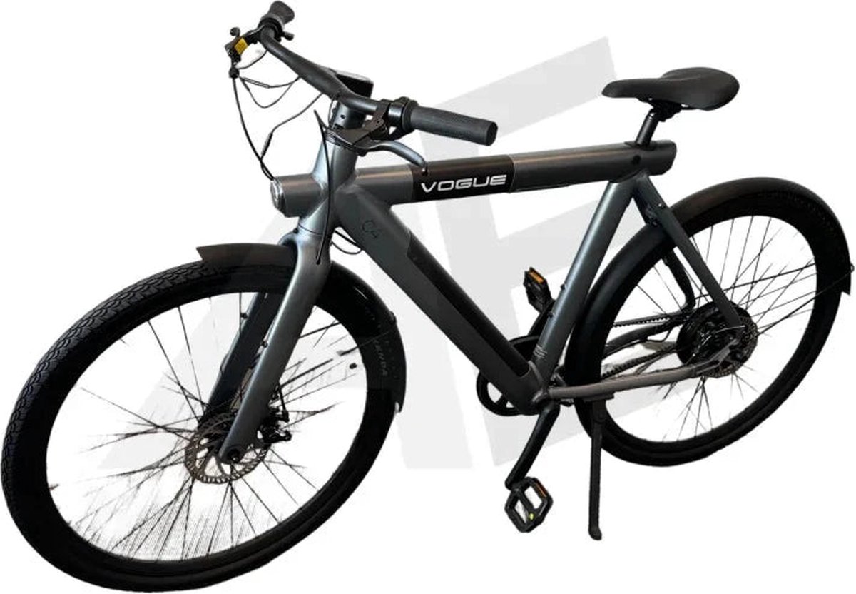 Vogue C4 Elektrische fiets 7SP Belt 36V 12,8Ah E-bike - Gravity Grey en de kleur Black Fiets (elektrisch) kopen online