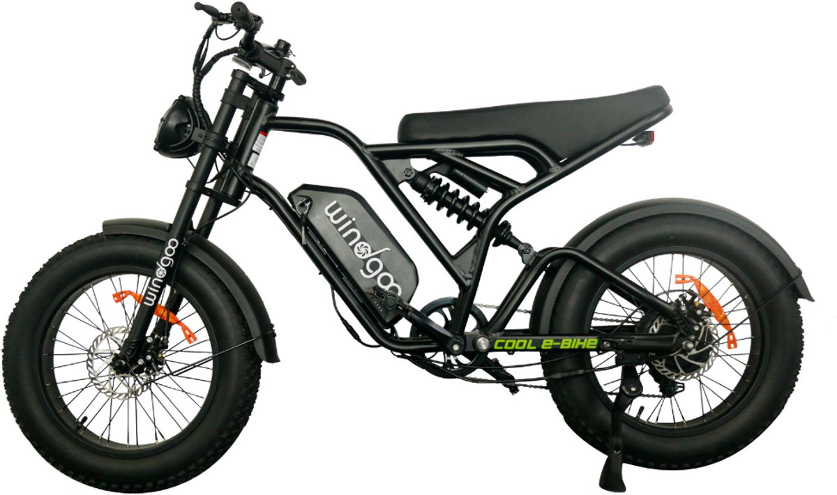 Windgoo F18 Elektrische Fatbike – Rijklaar Geleverd - Gratis Voetsteuntjes - Windgoo Smart-app - 20 Inch - 250W Motor - 7 Versnellingen - 60 km Actieradius - Mechanische Schijfremmen - Zwart Fiets (elektrisch) kopen online