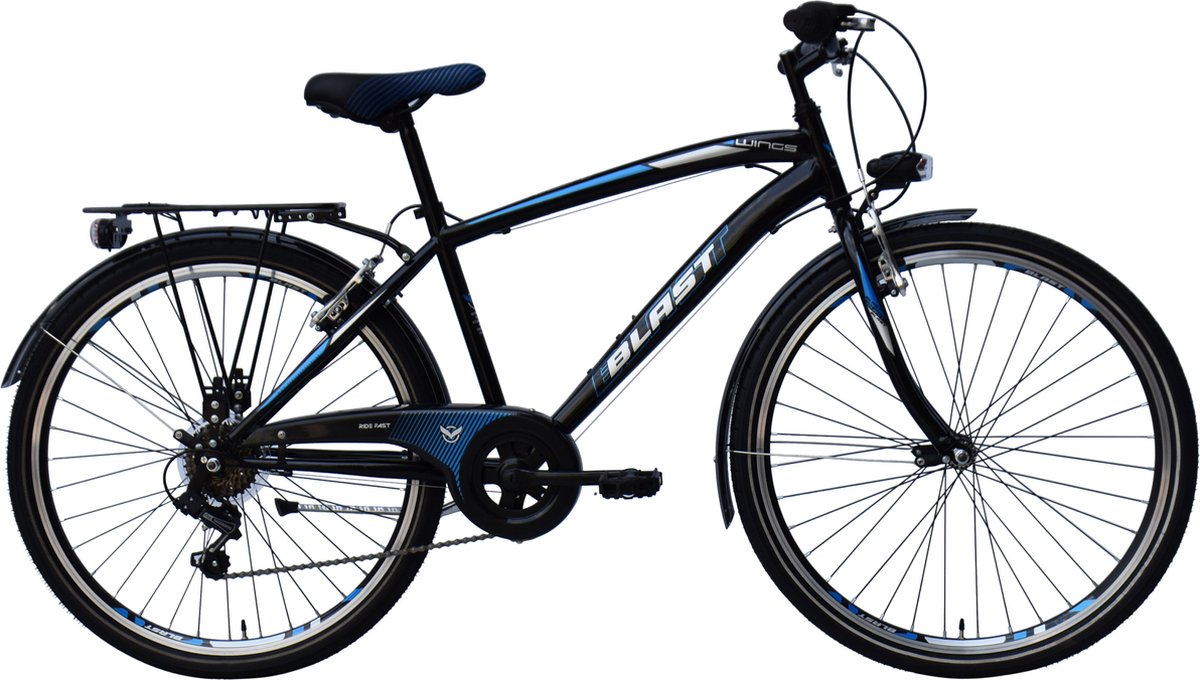 wings blast kinderfiets 26 inch 6 versnellingen zwart