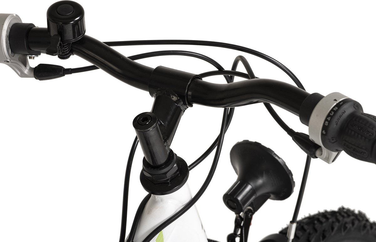 wyld fiets wyld kinder mountainbike fully atb 24 zodiac wit groen 18 versnellingen rh 38 cm wit 38 cm