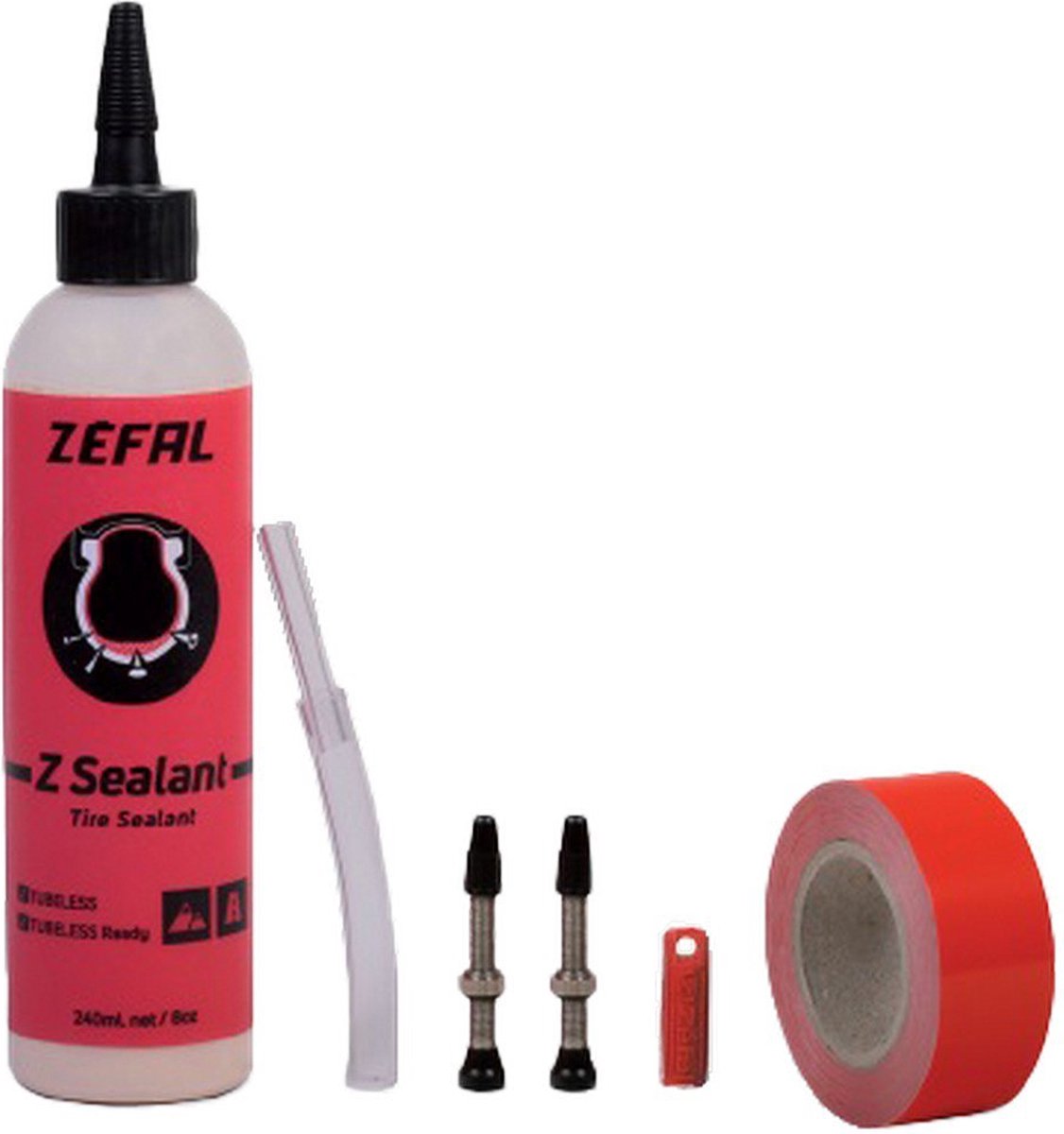 zefal presta 40 mm tubeless kit 9 meter zwart 30 mm