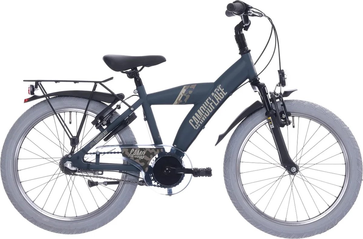 bikefun kinderfiets 20 bike fun camouflage met nexus 3 mat donkergroen