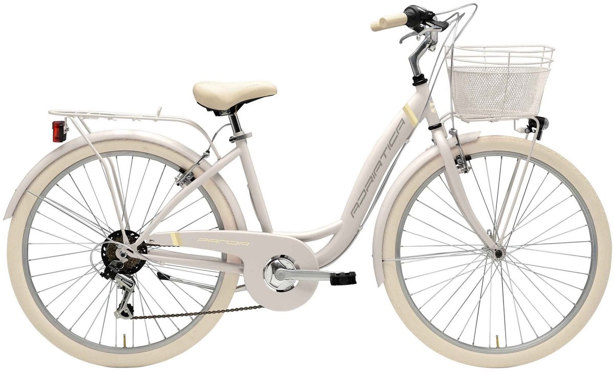 cityfahrrad 26 zoll panda wei inkl korb