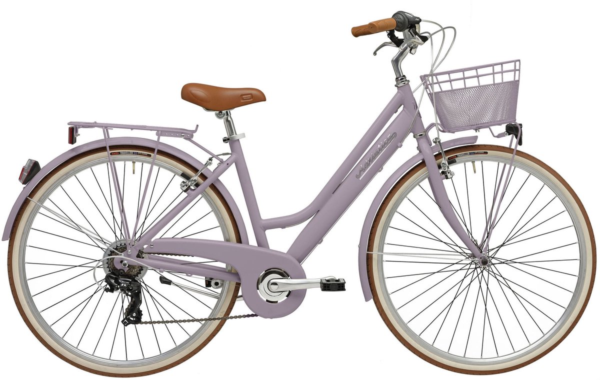 cityfahrrad 28 zoll retro lady malve inkl korb