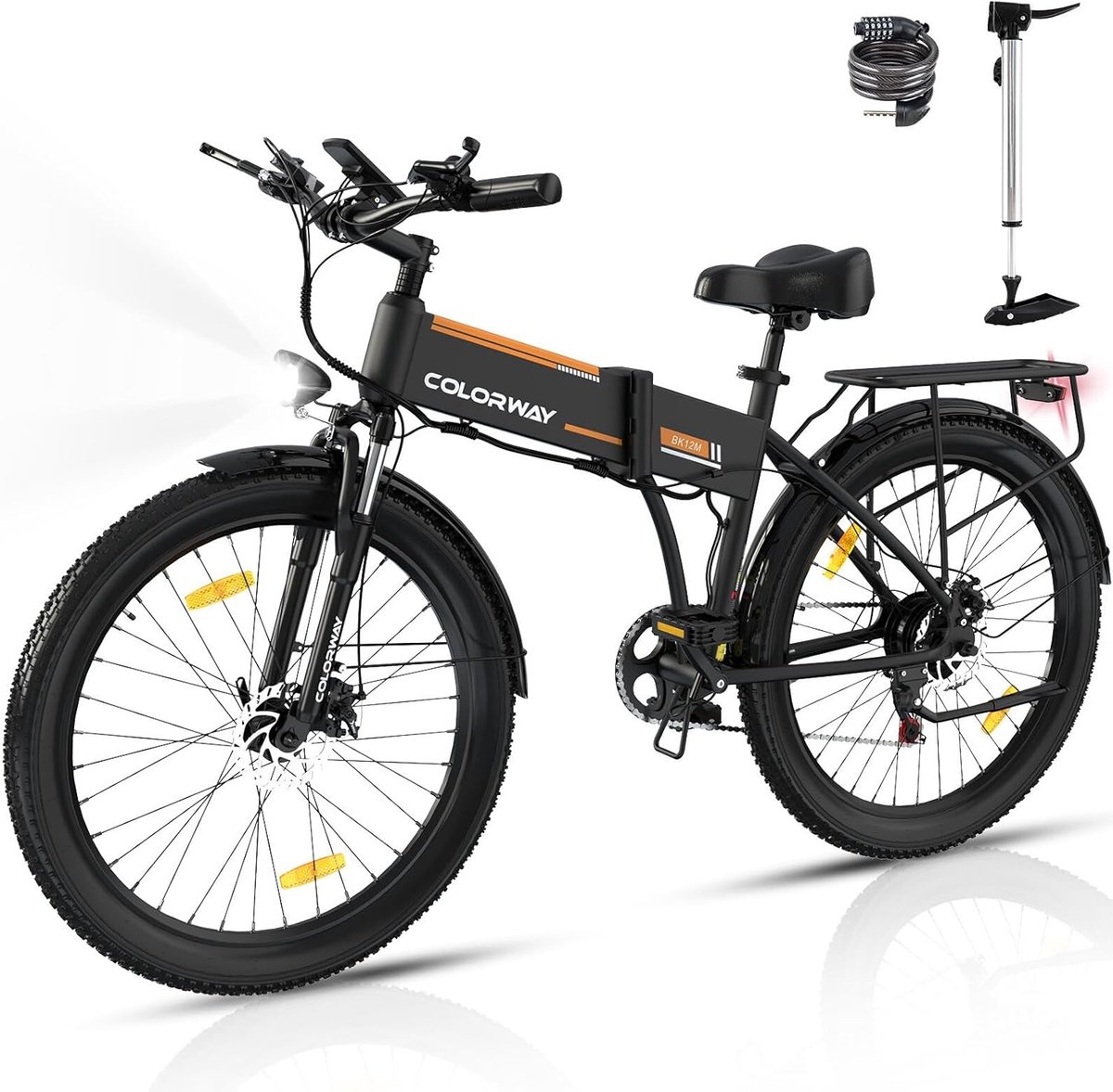 colorway elektrische fiets bk12ms 26 3 0 inch fat tire city commuter ebike met afneembare 36v 12ah lithium batterij opvouwbaar mountain e bike met 250w motor 7 versnellingen ip54 waterdicht