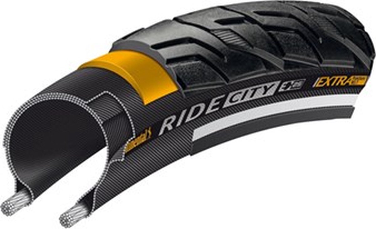 continental buitenband ride city 28x1 75 47 622 zwart wit reflex