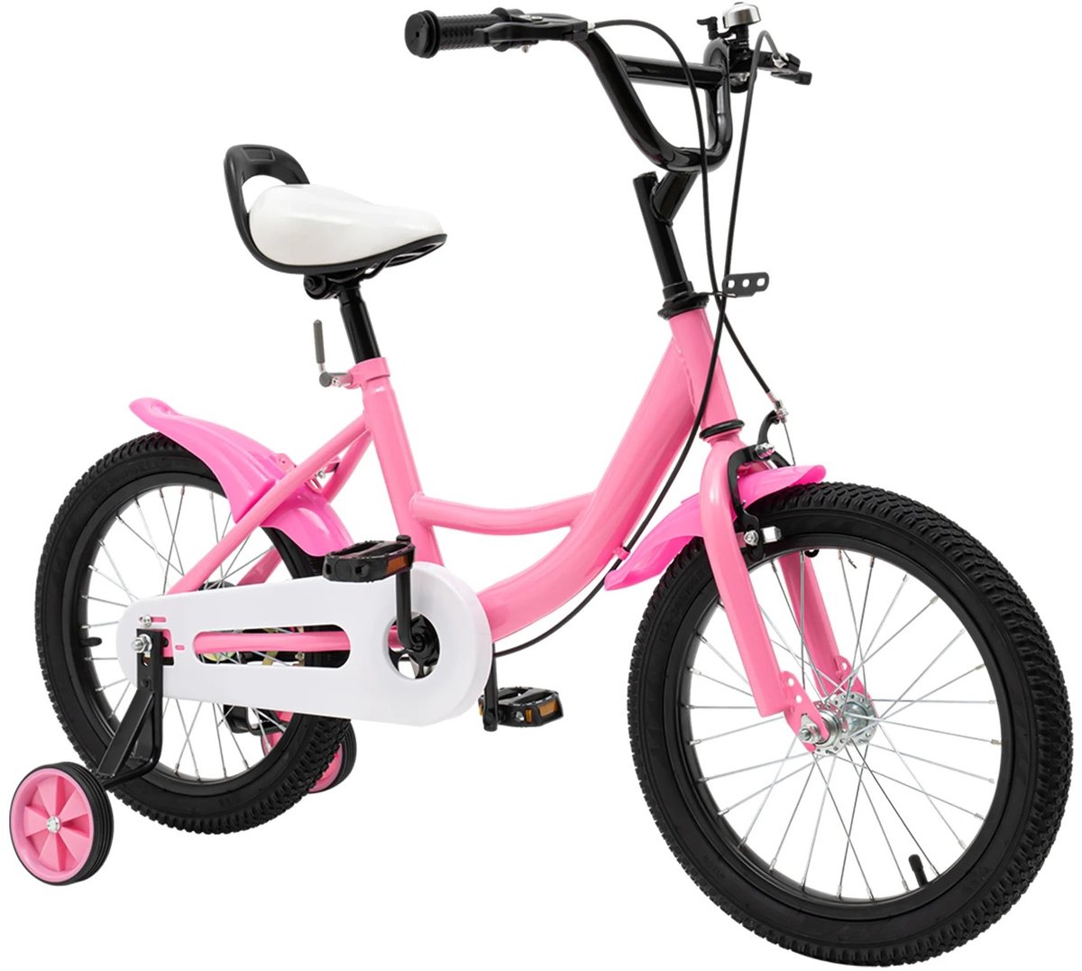 Deboer10.NL - Meisjesfiets 16 inch - Meisjes fiets - Peuter fiets - Kinderfiets 16 inch - Zijwielen - Roze Kinderfiets kopen online