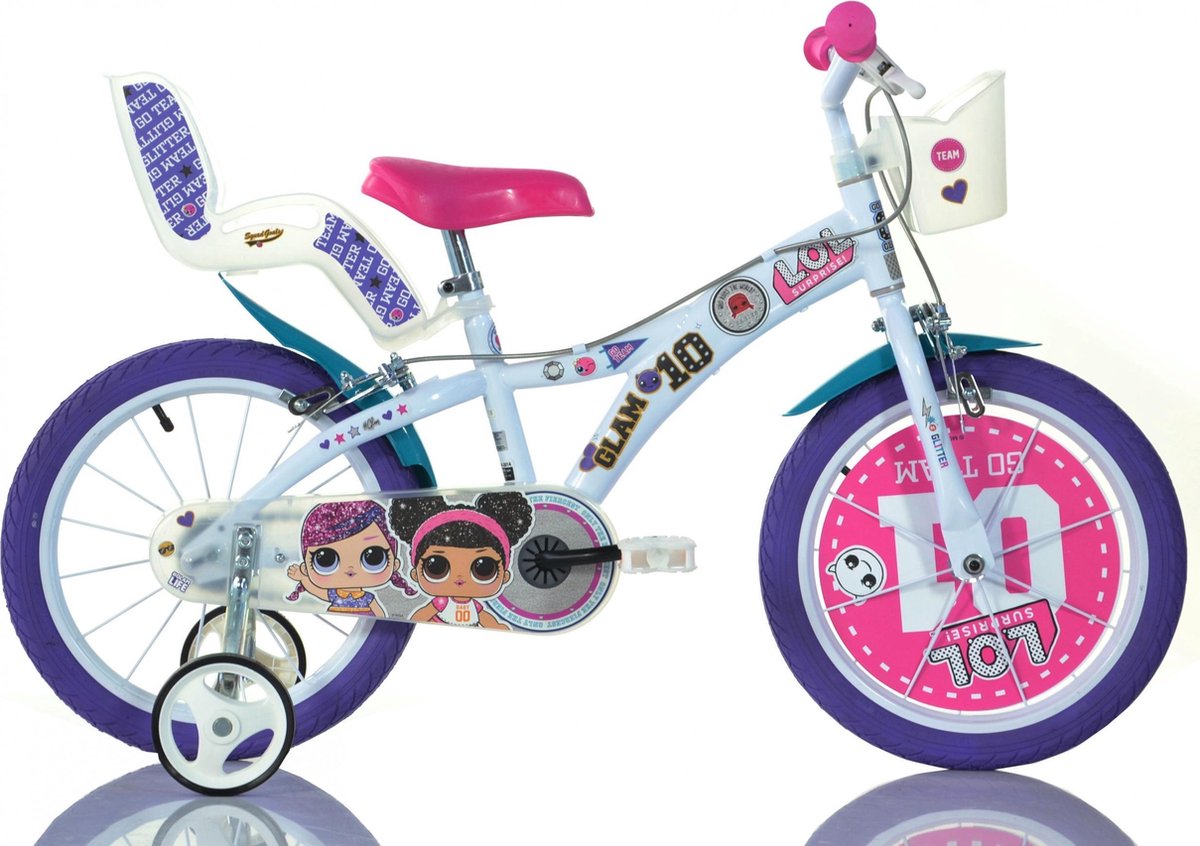 Dino Lol - Kinderfiets - Vrouwen - Roze;Wit - 16 Kinderfiets kopen online