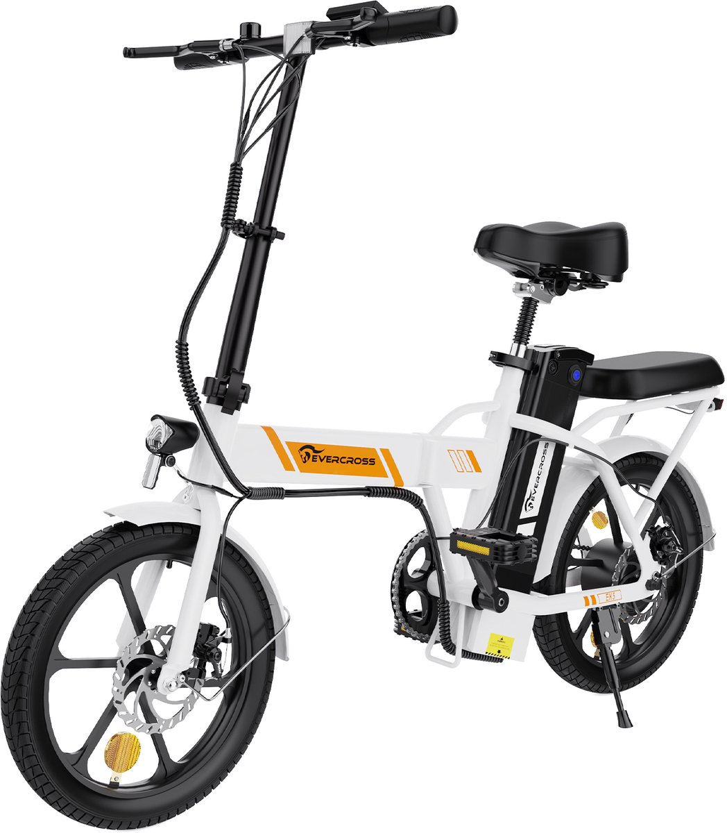 evercross ek5 elektrische fiets opvouwbaar e bike 16 inch 25km u wit