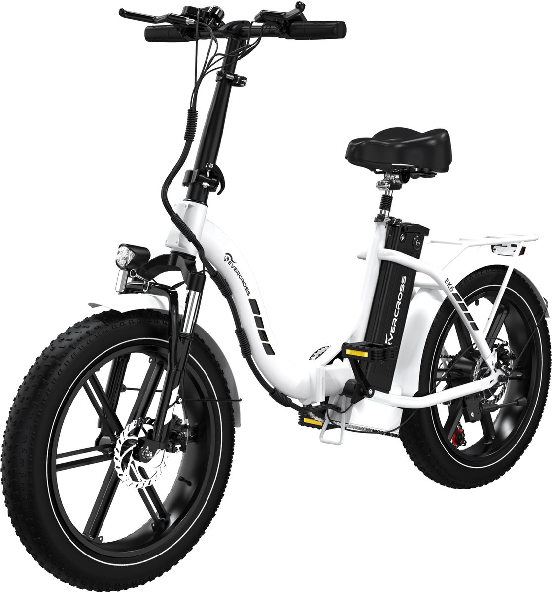 EVERCROSS EK6 Elektrische Fiets | Opvouwbare E-bike | 20 Inch Fatbike | 13AH | 25km/h | 7 Versnellingen | Wit Fiets (elektrisch) kopen online
