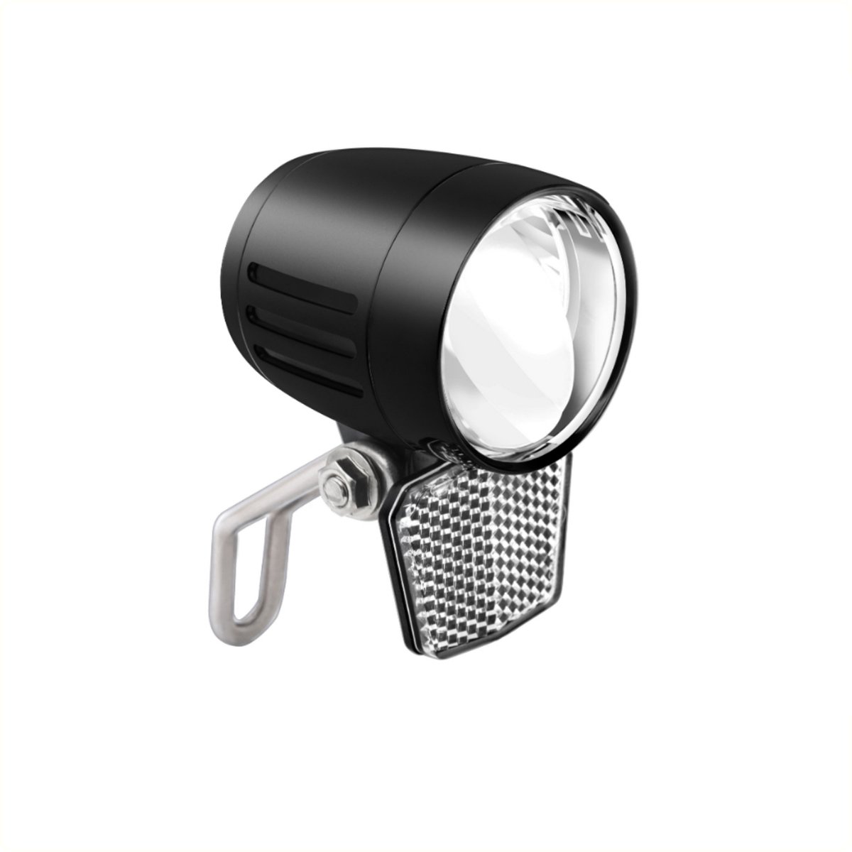 falkx led koplamp voor e bike 20 lux waterdicht aluminium zwart