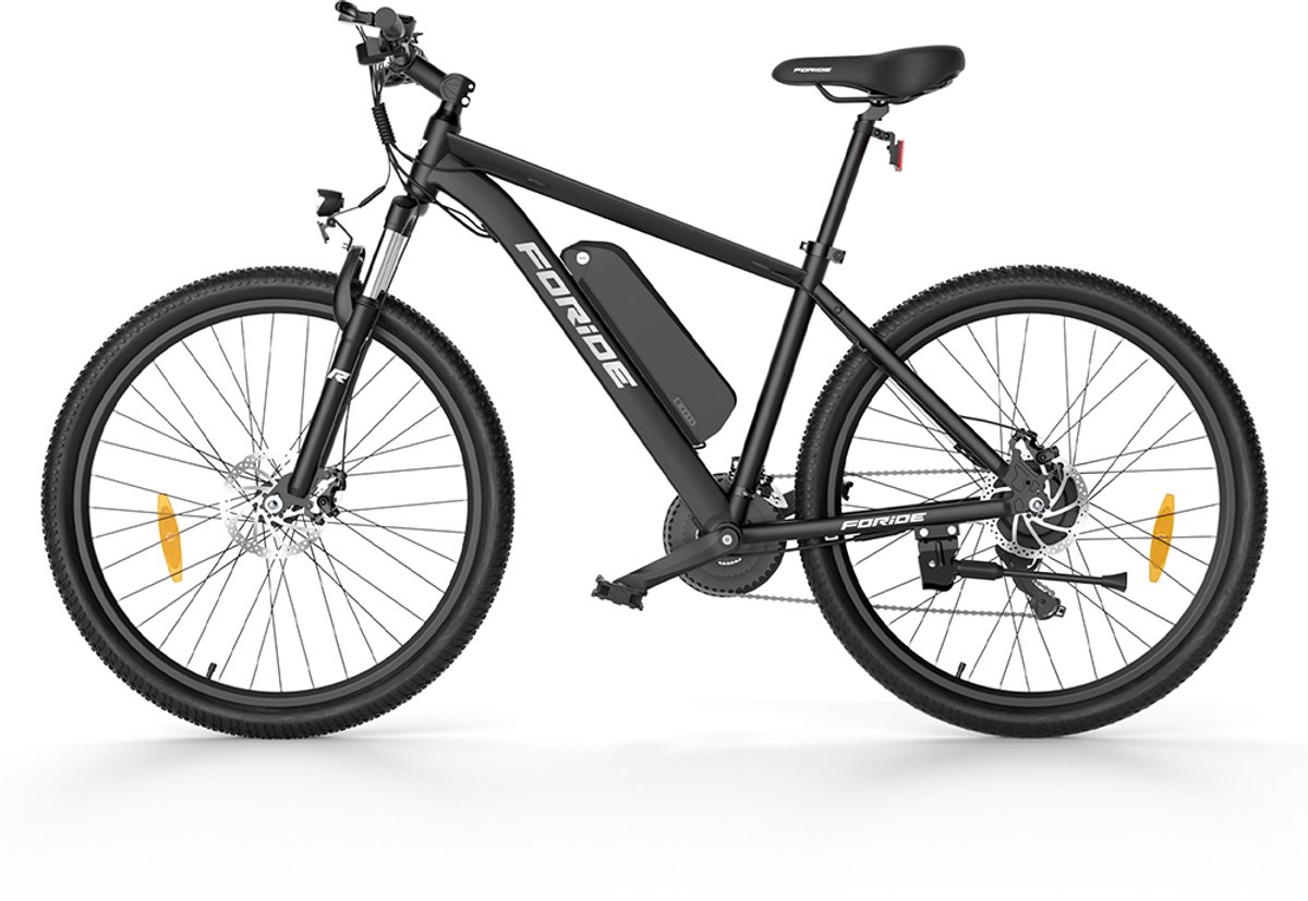 foride xtremer 1 elektrische fiets 250w motor 36v 13ah accu 27 5 inch banden maximale snelheid 25 km u maximaal bereik 100 km schijfrem en e brake vering met lockout shimano 21 speed