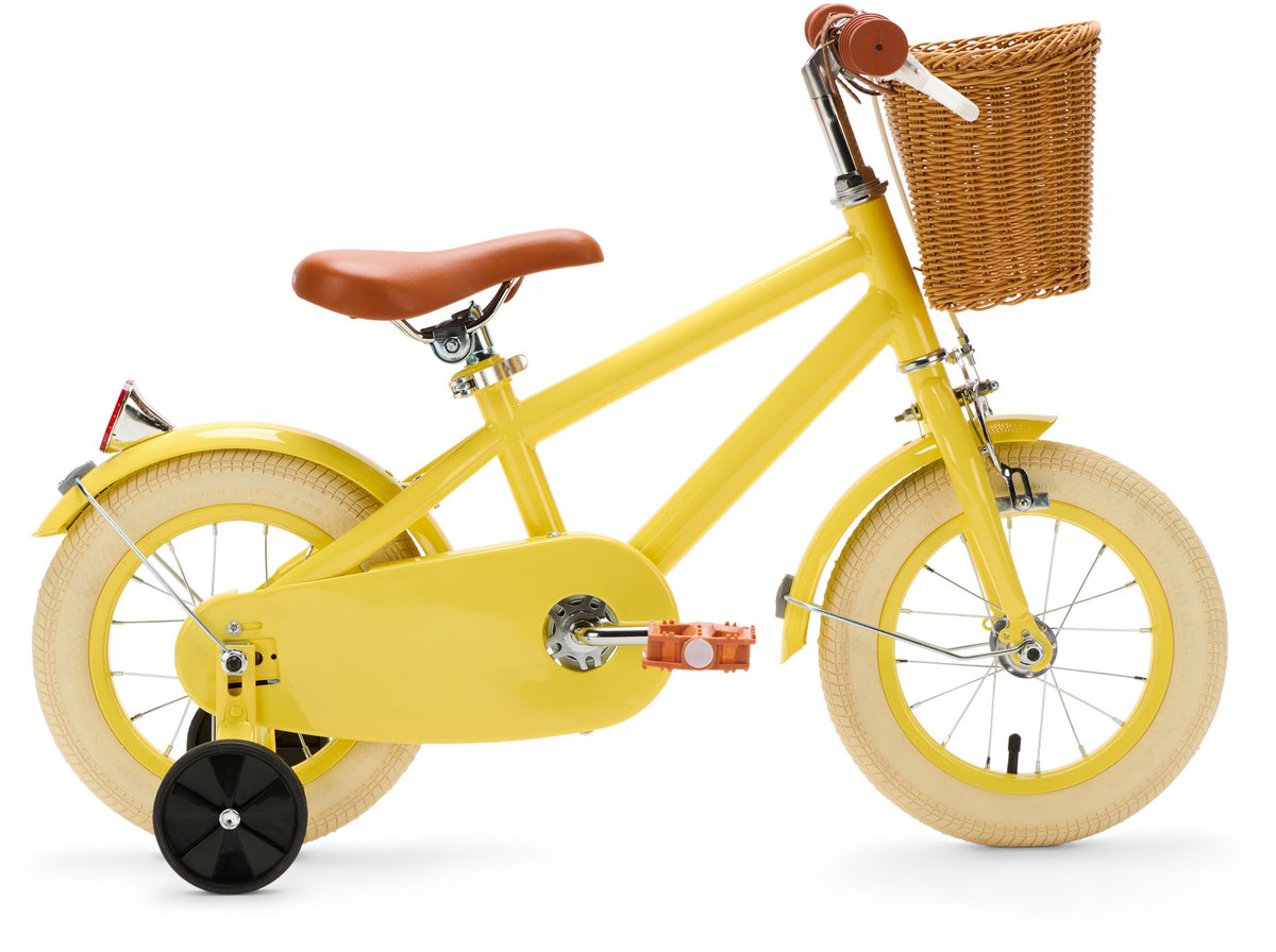 Generation Retro 12 inch Geel – Kinderfiets met Mandje Kinderfiets kopen online