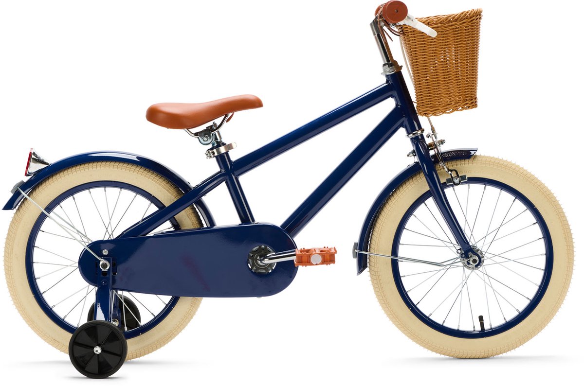 generation retro 16 inch blauw kinderfiets met mandje