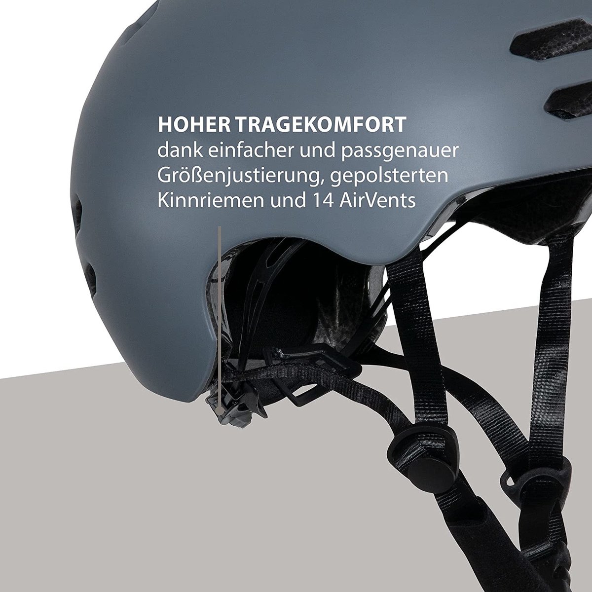 hudora skaterhelm allround grafiet maat m 55 58cm