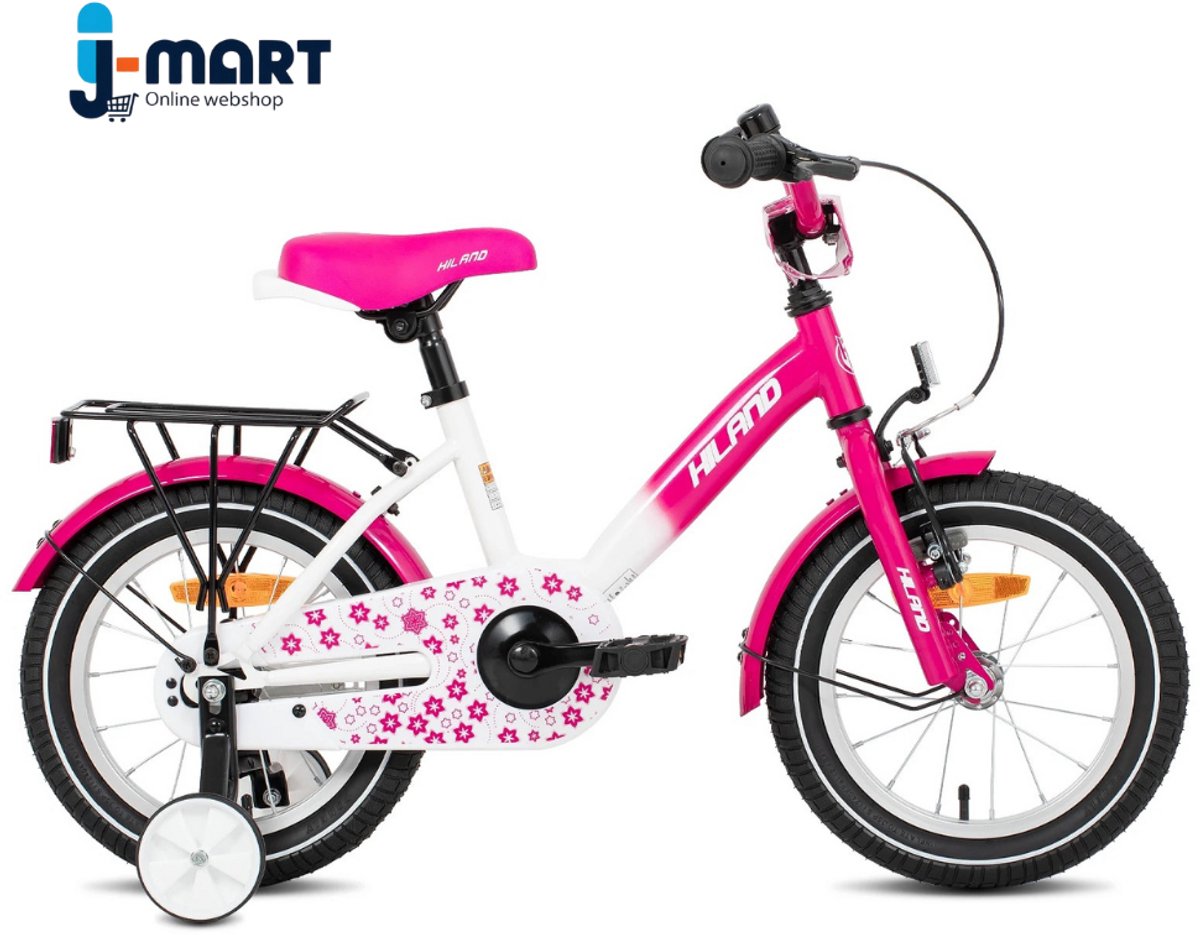 J-Mart 12 Inch Kinderfiets - Meisjesfiets 12 Inch - Incl. Zijwieltjes/Bel/Bagagedrager - Kinderen van 2 tot 4 Jaar - Roze Kinderfiets kopen online